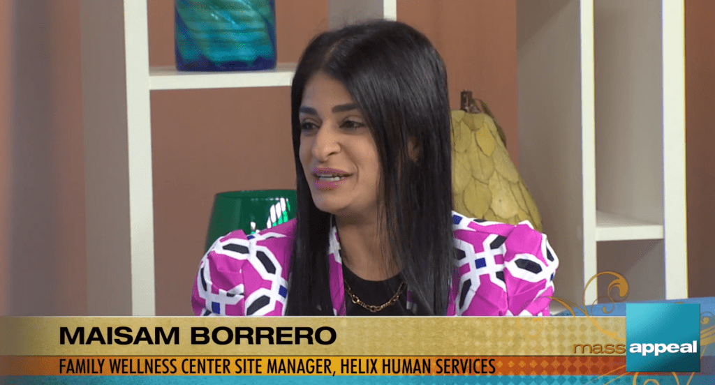 Maisam Borrero on the set of Mass Appeal.